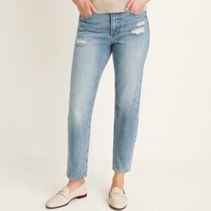 Pistola Womens Denim Jeans Blue Distressed Button Fly Straight Leg Size 25